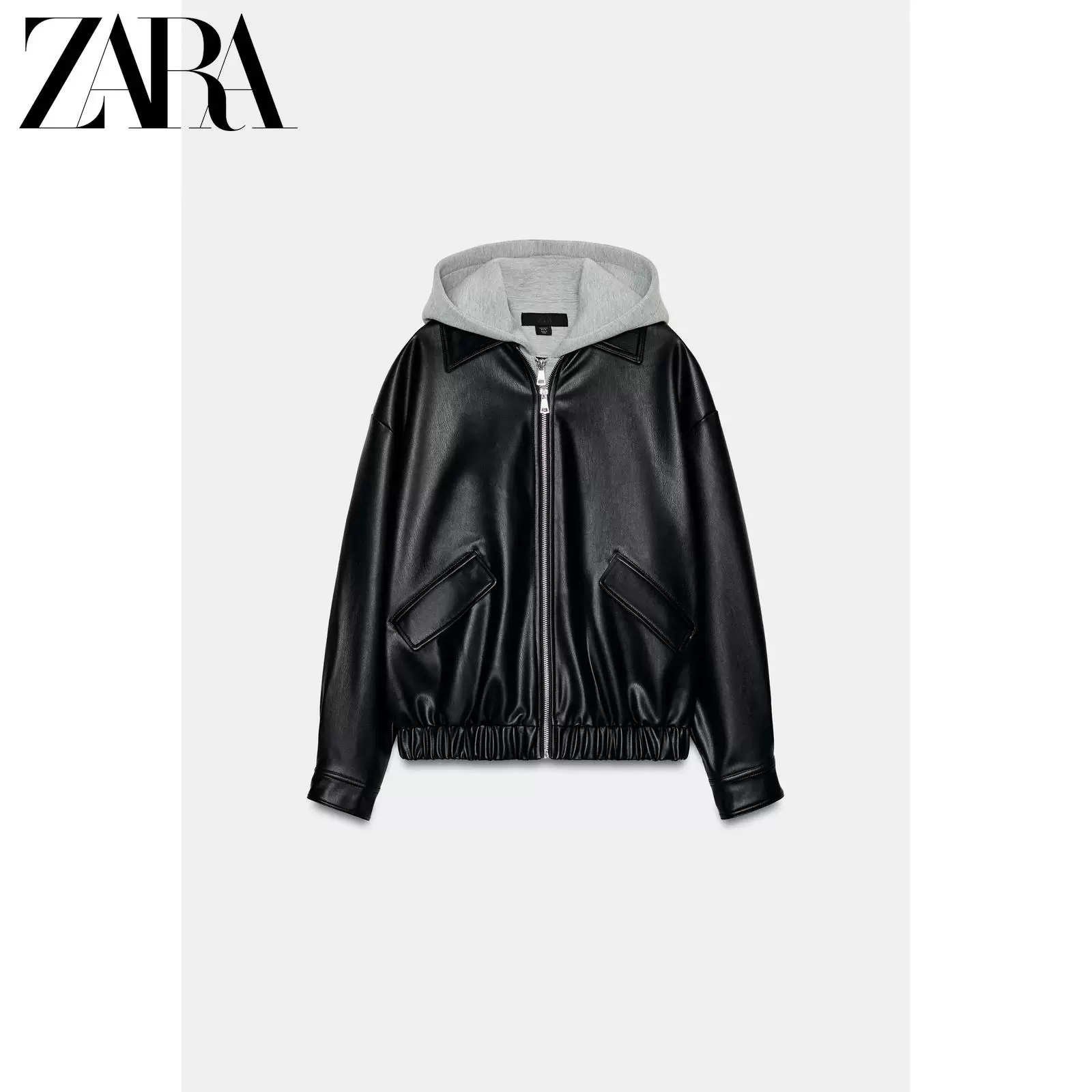 Женская жилетка кожаного эффекта с спайкой ZARA весна-лето 2026 Новинки 3046067 800