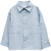 ZARA 2024 new autumn products baby boys and toddlers striped long-sleeved shirt with pockets 3798551 104