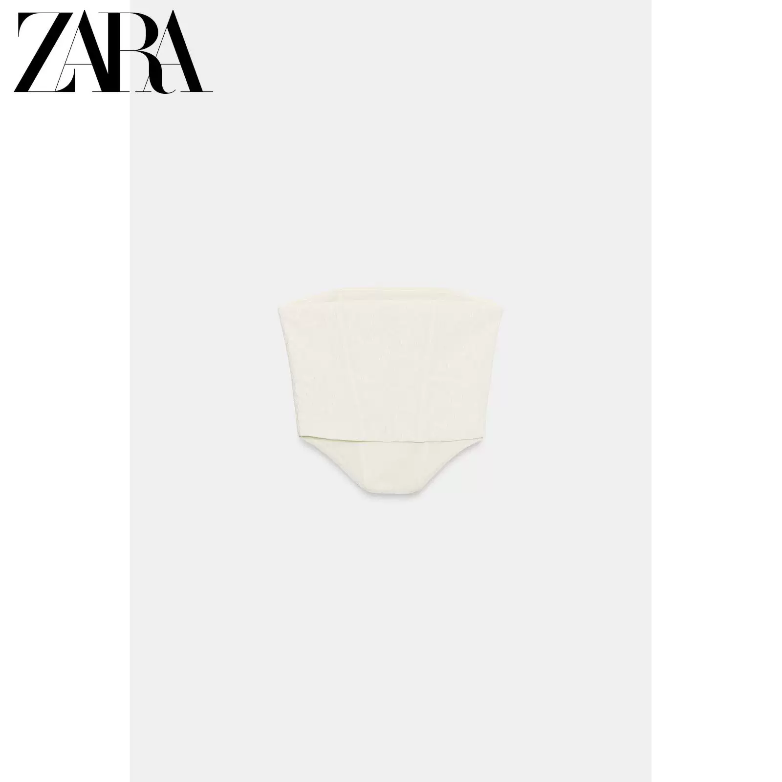 Корсетный топ ZARA женский прямой вырез, открытые плечи, текстурная ткань с подкладкой, весна/лето