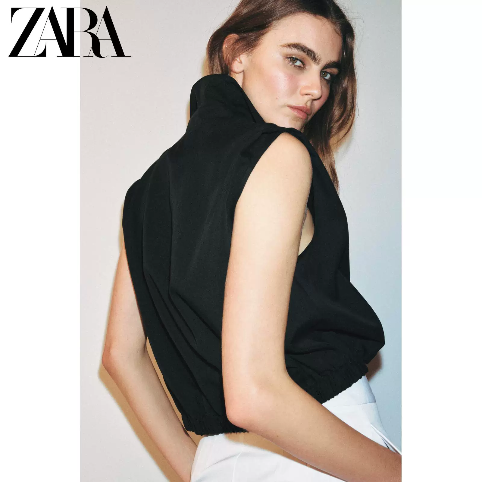 ZARA 2026 весна-лето новые товары Женская безрукавка с лацканами в balloon стиле, молния 4387073 800