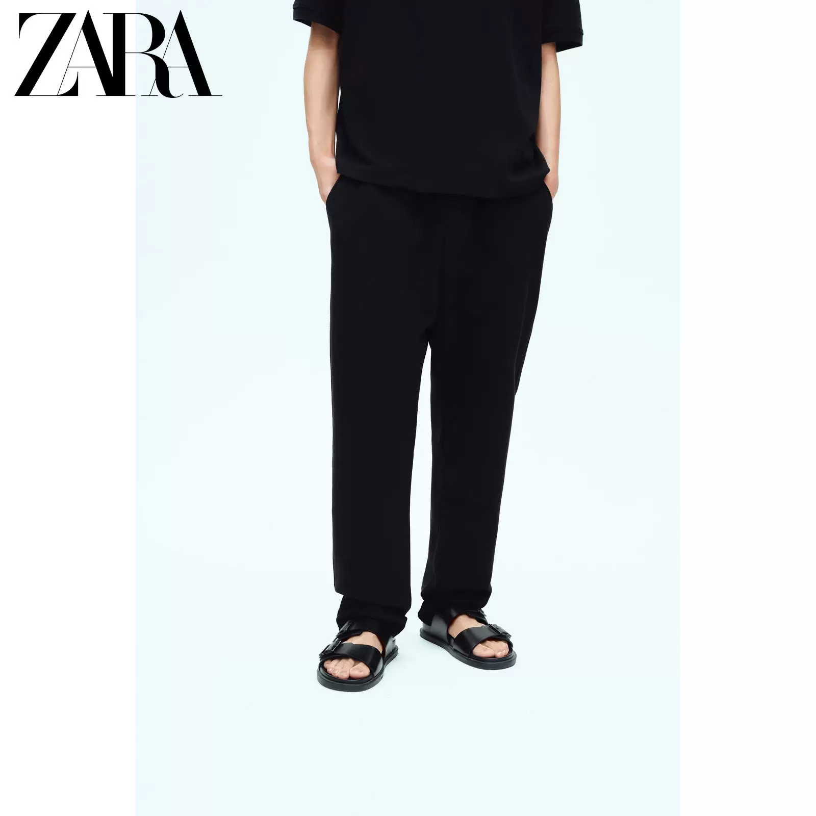 ZARA Новые мужские черные удобные jogging стиль универсальные повседневные брюки 7484303 800