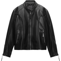 ZARA24 spring new pint womens clothing ZW Series leather zipped jacket jacket 5479252800