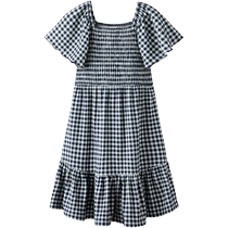 ZARA 2024 Autumn New Products Childrens Clothing Girls Crepe Small Plaid Dress 4172700 084