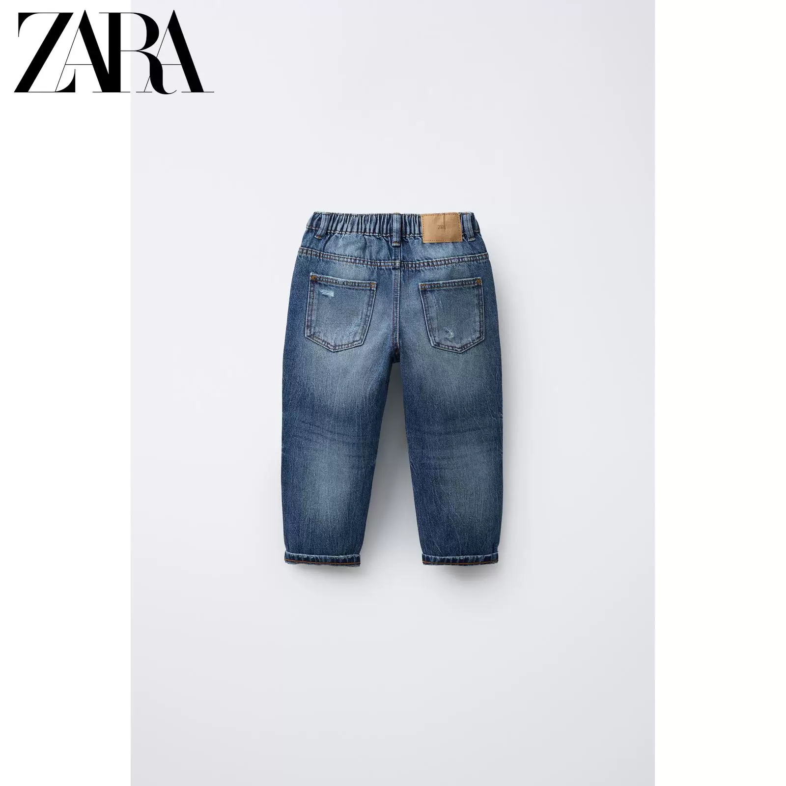ZARA 2025 Осенние новые товары для малышей и дошкольников свободные повседневные джинсы с дырками декор 4441508 407