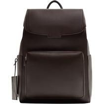 ZARA 2024 Autumn New Product Mens Bag Brown Large Capacity Travel Fashion Flip Backpack 3215420