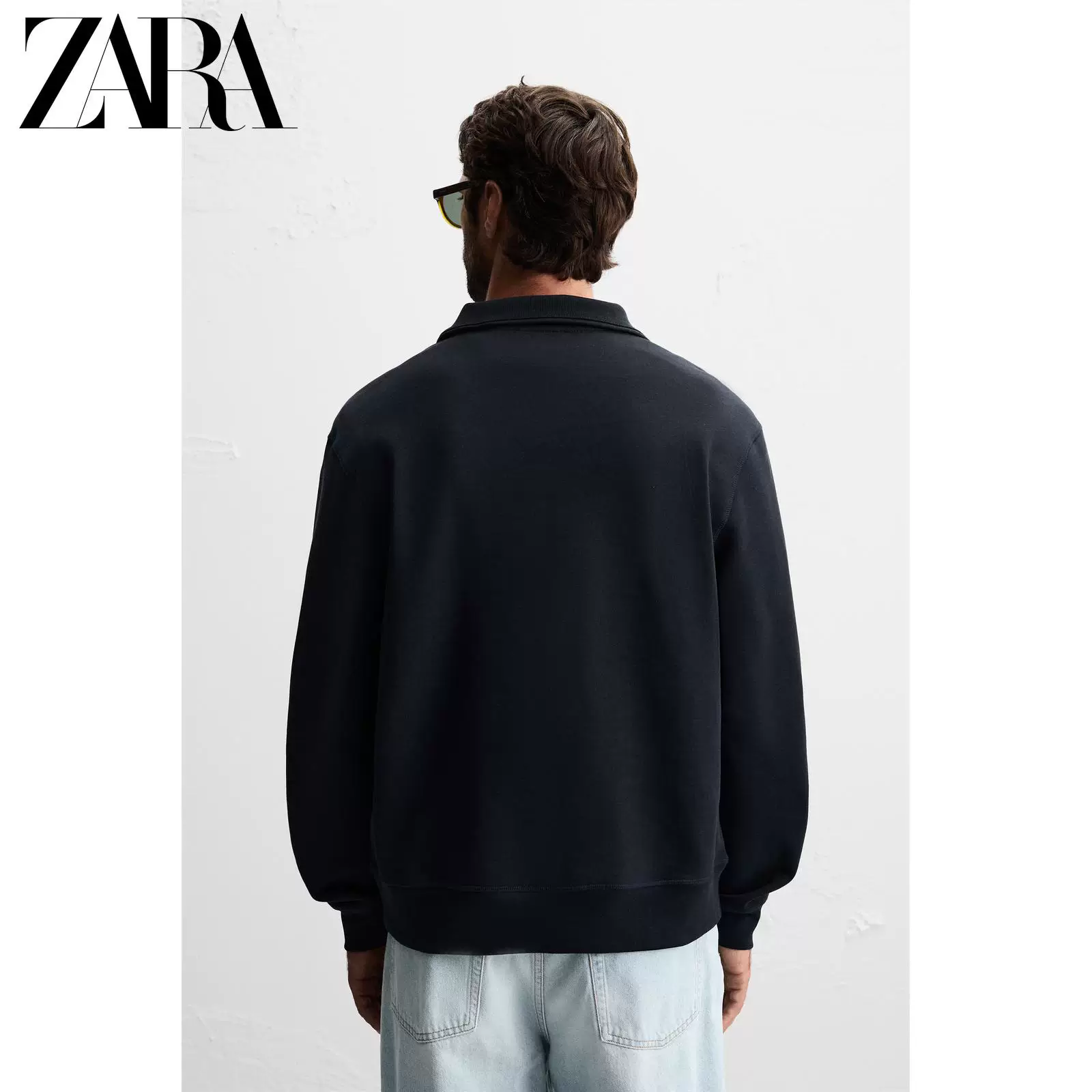 ZARA 2025 Autumn New Products Men's Basic Half-Zip Slim Straight Sweatshirt 0761311 803