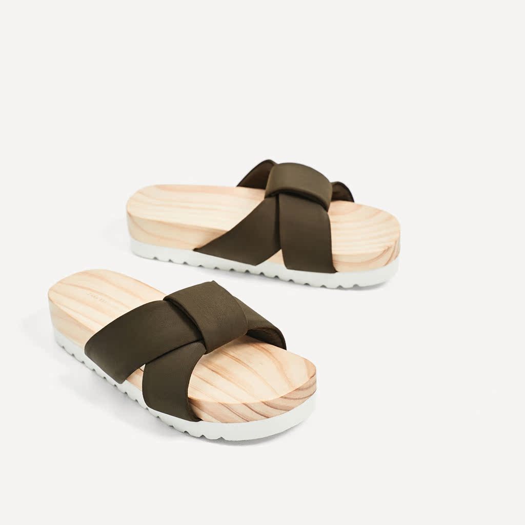 Sandales femme ZARA en Une variete de materiaux epissage - semelle en bois - Ref 2672219 Image 20