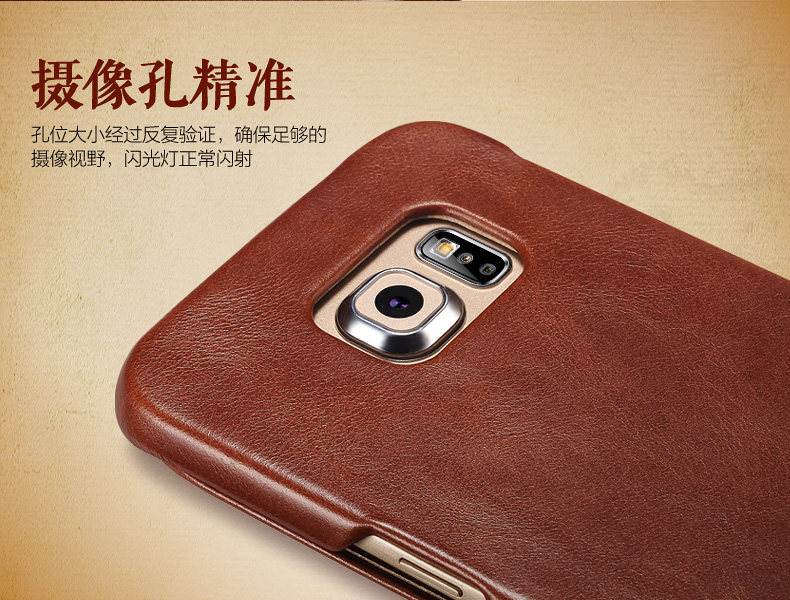 iCarer Vintage Series Side Open Handmade Genuine Cowhide Leather Case Cover for Samsung Galaxy S6 edge Plus & S6 edge & S6