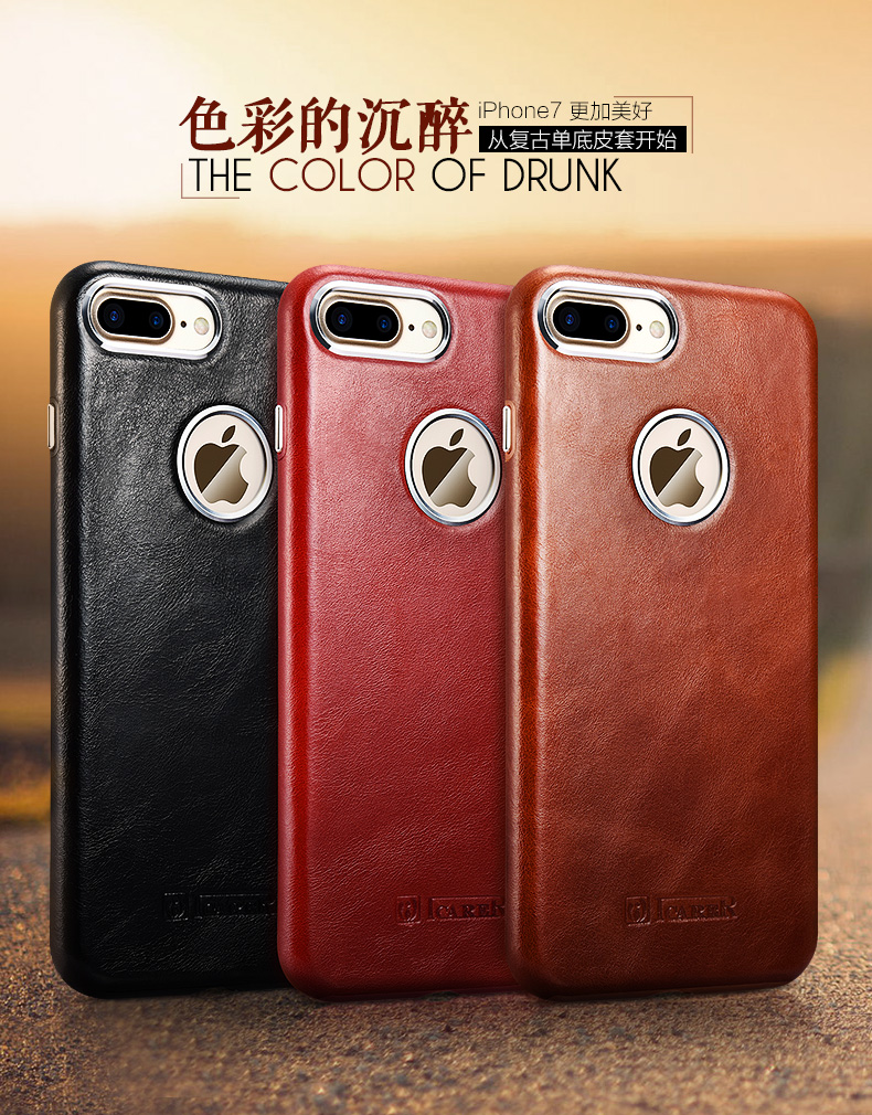 iCarer Transformers Vintage Handmade Genuine Cowhide Leather Back Cover Case for Apple iPhone 7 Plus & iPhone 7