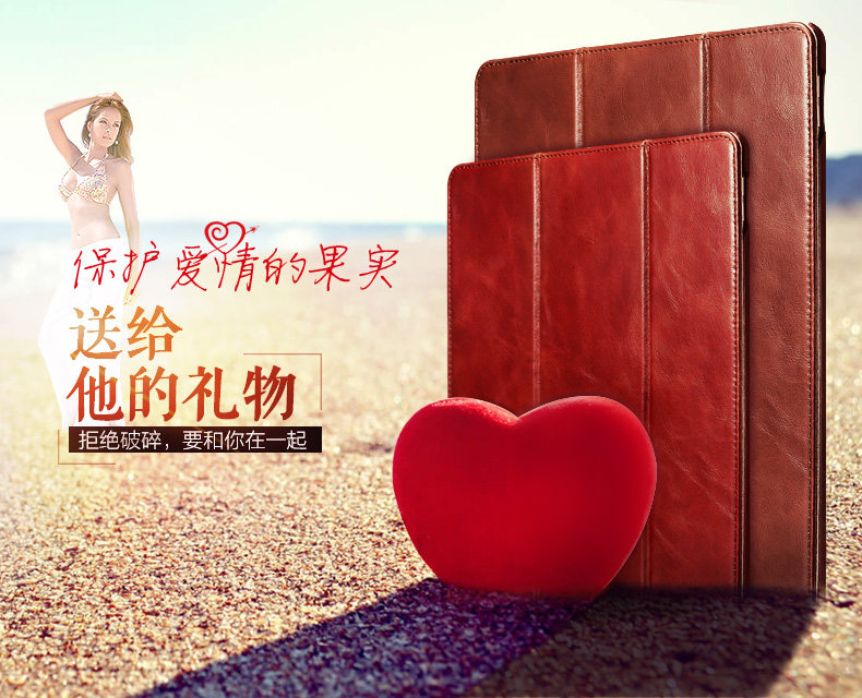 iCarer Vintage Series Smart Awakening Handmade Genuine Cowhide Leather Case Cover for Apple iPad Pro 12.9-inch & iPad Pro 9.7