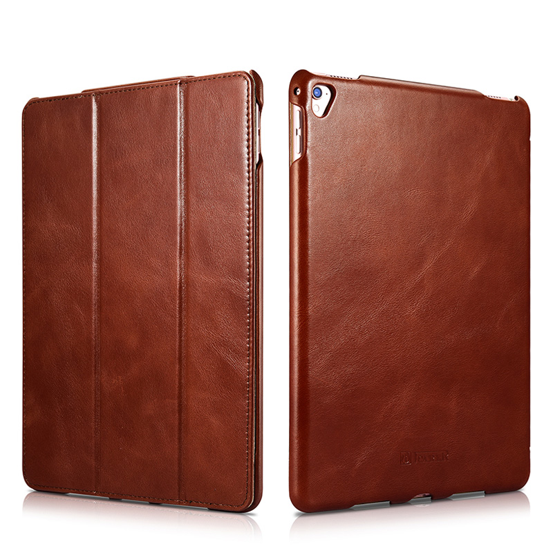 iCarer Vintage Series Smart Awakening Handmade Genuine Cowhide Leather Case Cover for Apple iPad Pro 12.9-inch & iPad Pro 9.7