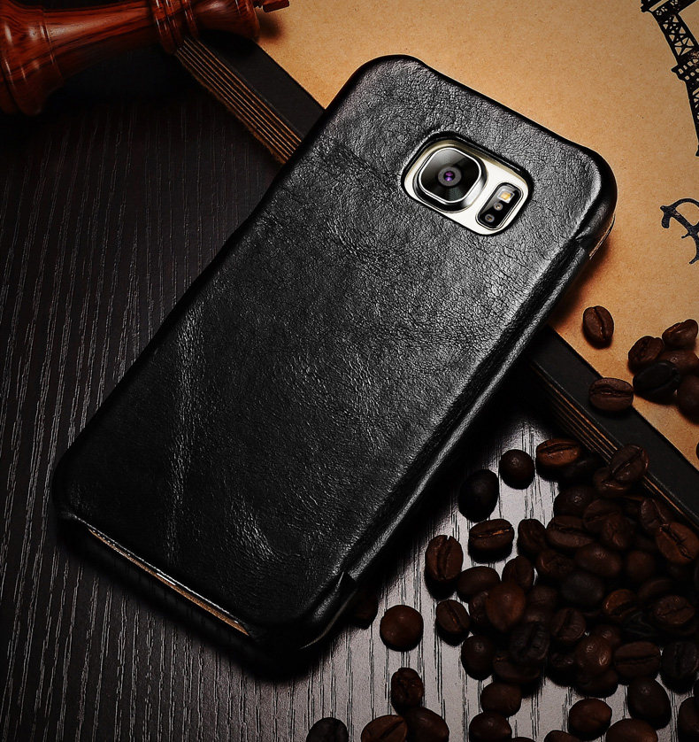 iCarer Vintage Series Side Open Handmade Genuine Cowhide Leather Case Cover for Samsung Galaxy S6 edge Plus & S6 edge & S6