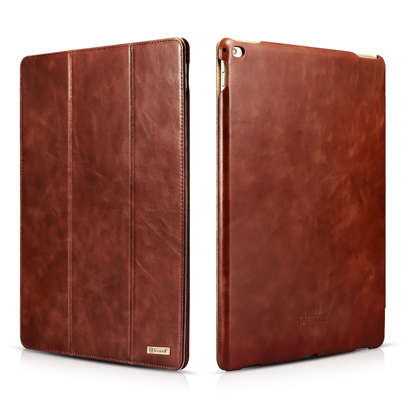iCarer Vintage Series Smart Awakening Handmade Genuine Cowhide Leather Case Cover for Apple iPad Air 2/1