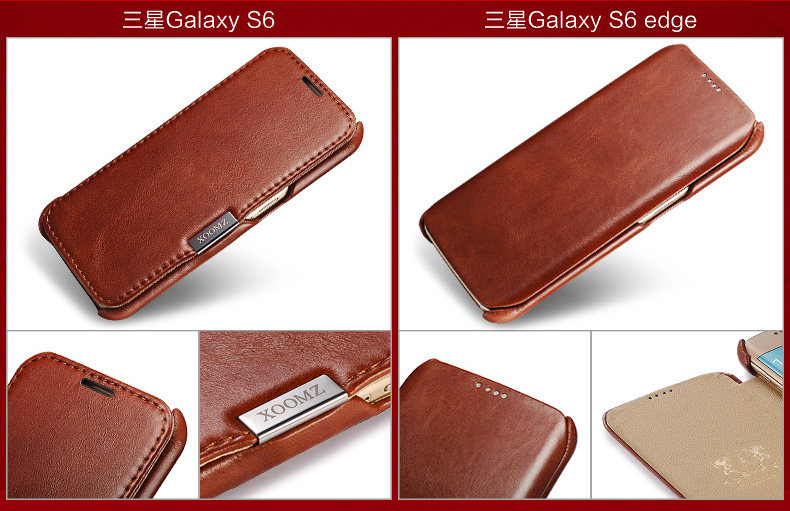iCarer Vintage Series Side Open Handmade Genuine Cowhide Leather Case Cover for Samsung Galaxy S6 edge Plus & S6 edge & S6
