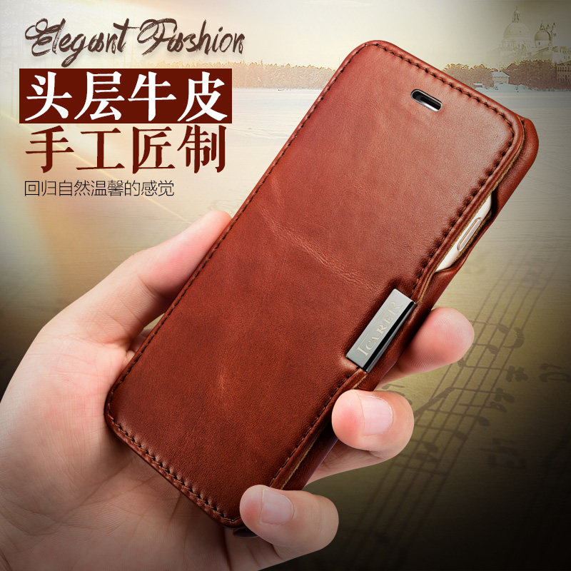 iCarer Vintage Series Side Open Handmade Genuine Cowhide Leather Case Cover for Apple iPhone 7 Plus & iPhone 7