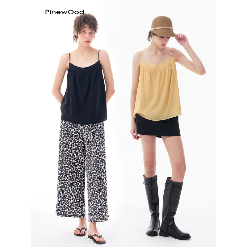 Pinewood Korean Imported Thin Holiday-Style Loose Casual Basic Versatile Adjustable Curved Strap