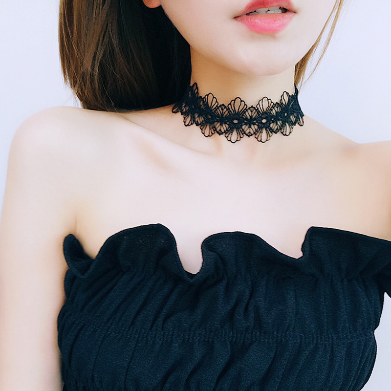 Cover Neck Scarring Necklace Neck Neck Ornament Neck Strap Black Collarbone Chain Mesh Red Shade of Neck Scar