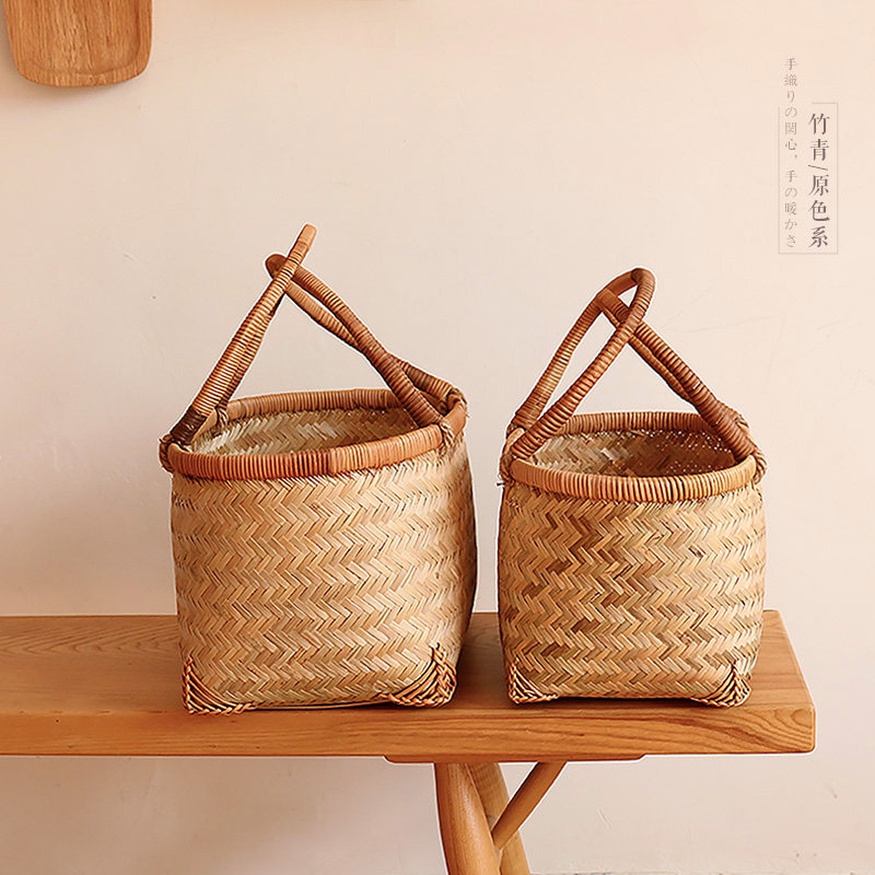 Hand sauce \Japanese - style bamboo vine knitting basket buy a food outdoor picnic fruit basket