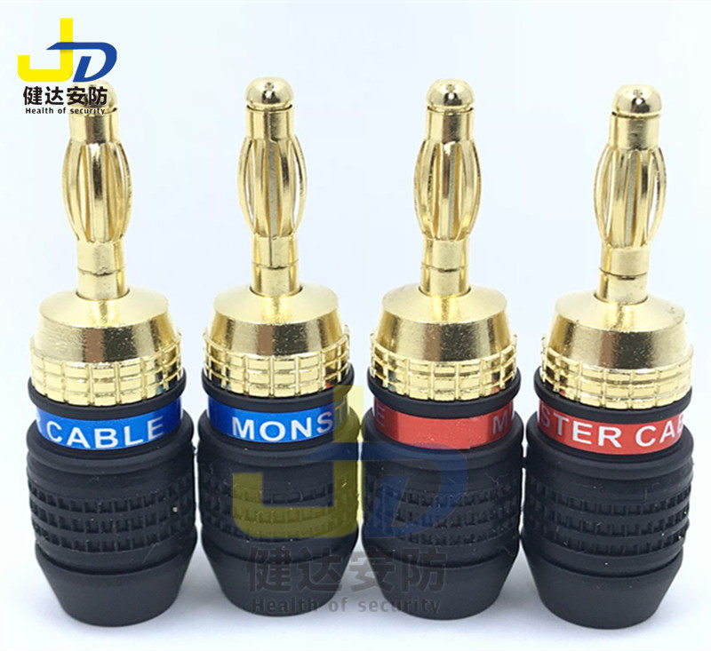 American Monster 24K True copper gold banana head Horn wire plug wire plug weldless screws