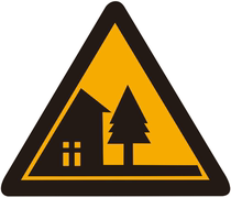 Reflective traffic village signs pay attention to the front village warning sign triangle aluminum plate indicator road sign guide sign