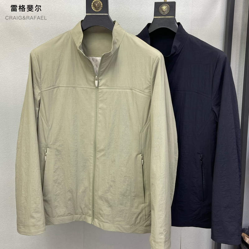 Same Style as in the Mall 6610 Textured Pleated Stand-Collar Jacket for Men, Spring and Summer Lightweight Breathable Daily Commuter Jacket 2026