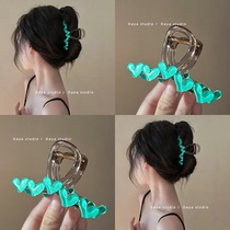 Ice clear summer~Love jelly grabber clip for women 2024 new high-end hair shark clip ins hair clip with multiple hair volume