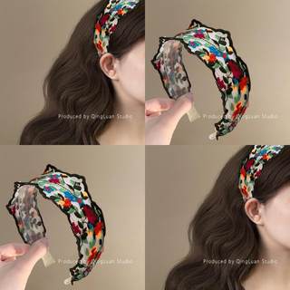 藤蔓玫瑰~刺绣花朵发箍女2025春夏甜美防滑高颅顶头箍旅行发卡