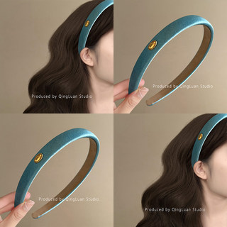 Morandi green ~ mercerized french hair hoop 2025 new style