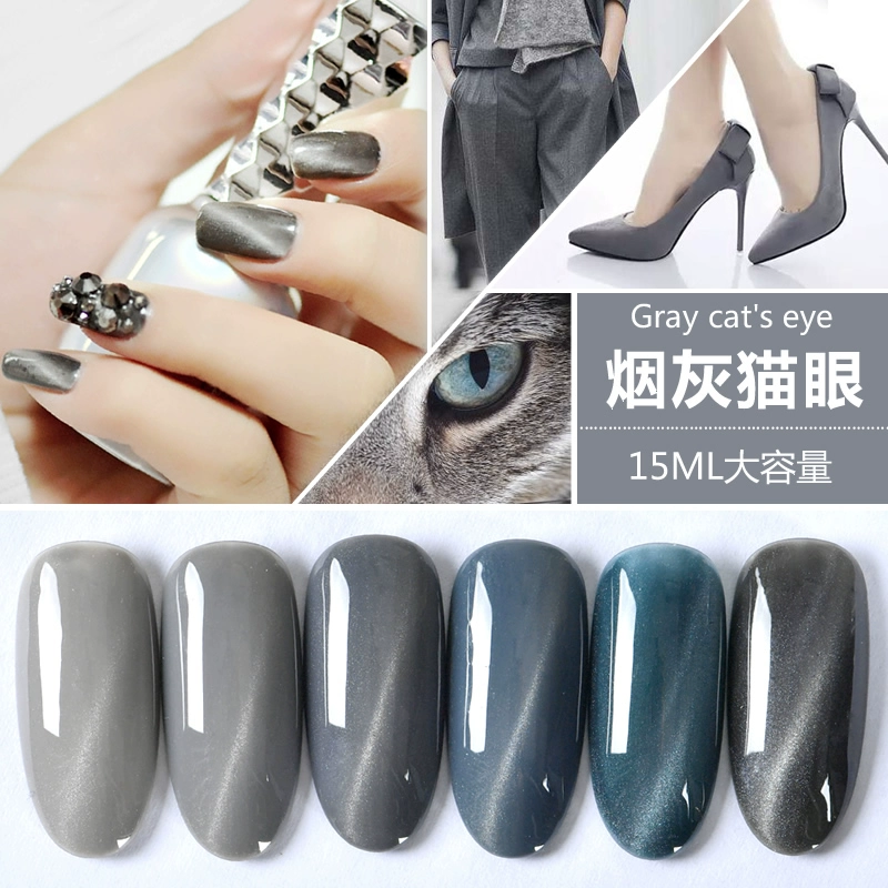 Smoky Cats Eye Smoky Gray Cats Gel Gel Dụng cụ làm móng Có thể tháo rời Sơn móng tay Gel Gel Trị liệu Armor Armor Màu sắc 6 màu - Công cụ Nail