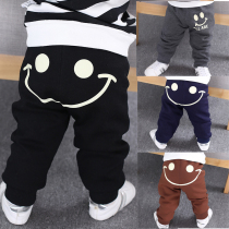 1 year old 2 baby plus velvet pants childrens clothing autumn and winter clothing new Korean boys and women thin velvet pants