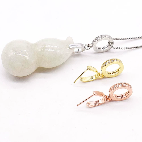 Серебряная подвеска, изумрудная застежка, ожерелье, DIY, золото 24 карат