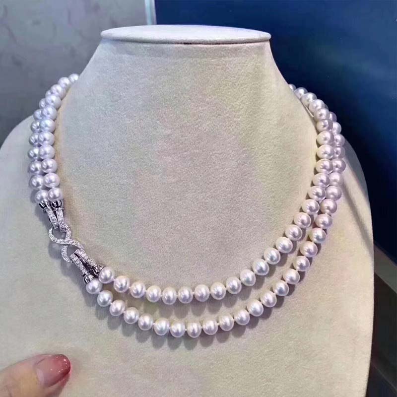 DIY Jewelry Accessories Material 925 Silver Button Necklace High-grade Pearl Buckle Hand Buckle Necklace Buckle 8-character Buckle