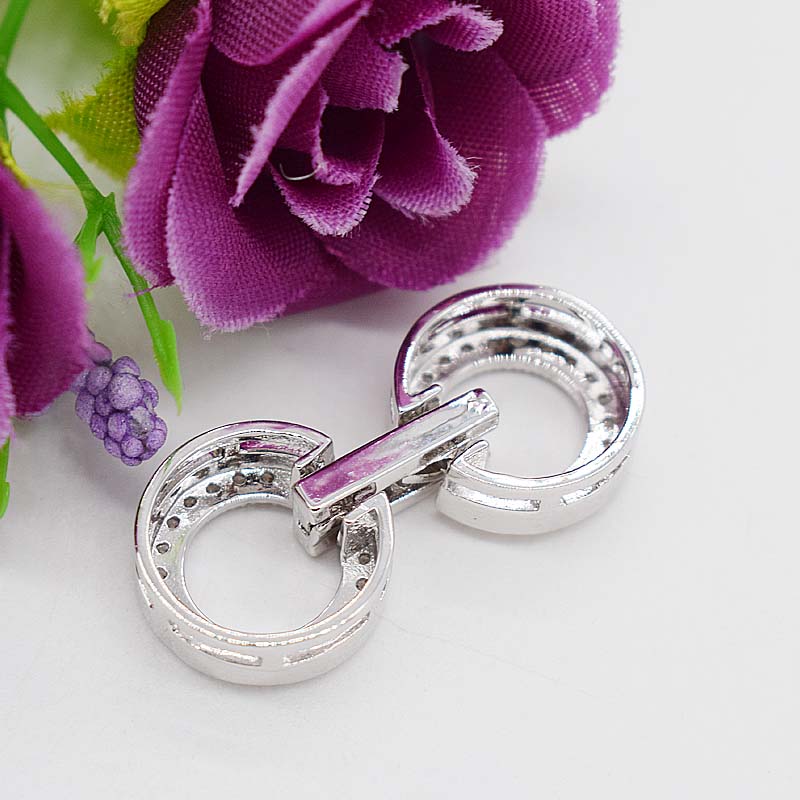 Vòng tay ngọc trai mạ vàng và đính kim cương bằng bạc 925 sterling bạc Ba hàng khóa đơn và hai hàng - Vòng đeo tay Clasp vòng đá