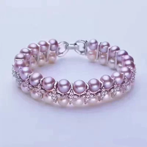 Аксессуары, ожерелье из жемчуга, браслет, серебро 925 пробы