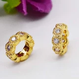 Классический аксессуар, колесо с шестернями, золото 24 карат, микроинкрустация