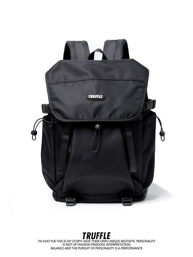 Truffle Trendy Large-Capacity Travel Backpack for Men, Junior High School and High School Schoolbag, Casual College Student Computer Backpack