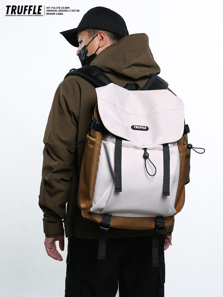 Truffle Casual Outdoor Travel Backpack Men's Large-Capacity Junior High School Student School Bag Female College Student Lightweight Backpack