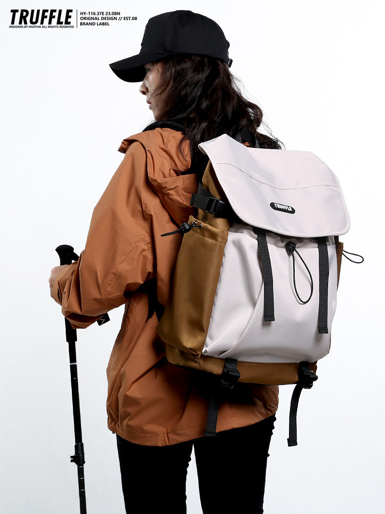 Truffle Casual Outdoor Travel Backpack Men's Large-Capacity Junior High School Student School Bag Female College Student Lightweight Backpack