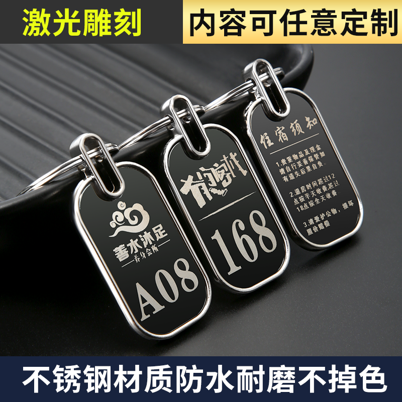 Creative Keychain Car Key Button Diy Bath Hand Card Custom Guesthouses Key Cards Label Keyring Sign-Taobao