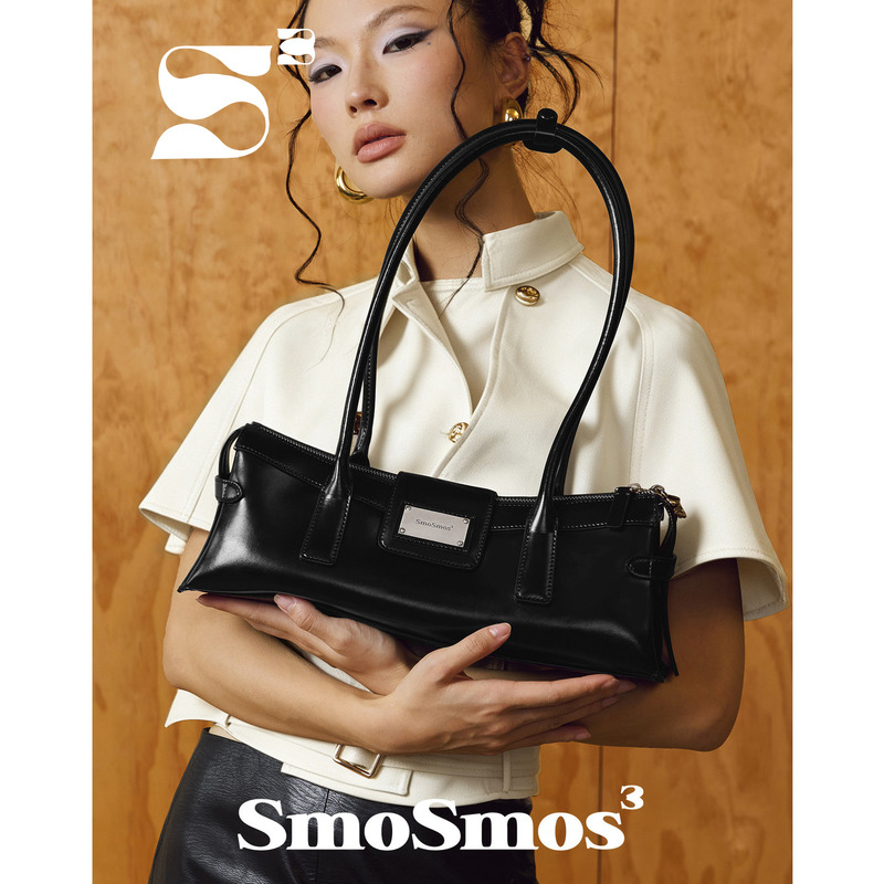 Smosmos【Keep It Real】Efficient and Neat Original Simple Baguette Bag Long Handle Underarm Bag Genuine Leather