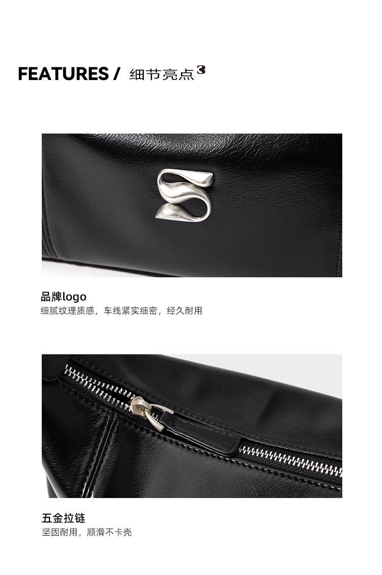 SmoSmos Faux Leather Underarm Baguette Bag