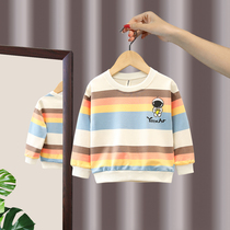 Children striped sweatshirt foreign air boy Autumn Lottery blouses The childrens pure cotton quilts undershirt baby clothes Korean version
