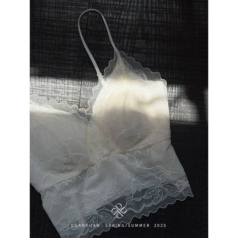 Short Dress 【Soft Gauze Secret Realm】 Gentle Inner Wear Essential! Ultra-Thin, Skin-Enhancing, Ice-Silk Integrated Lace Backless Camisole