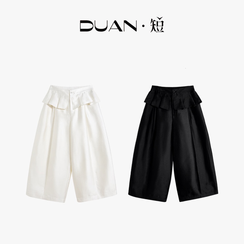 【Layered Design】Designed with Ruffled Waistband, Casual Pants That Are Slimming, Versatile, and Have a Relaxed, Lazy Feel, Summer Wide-Leg Pants 【Layered Design】Designed with Ruffled Waistband, Casual Pants That Are Slimming, Versatile, and Have a Relaxed, Lazy Feel, Summer Wide-Leg Pants
