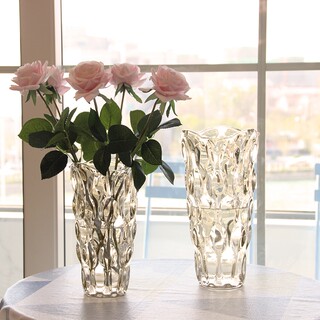 Japanese Accessible Luxury Crystal Glass Vase Transparent Living Room Hotel Flower Arrangement Rose Lily Flower Decoration Flower Ornaments
