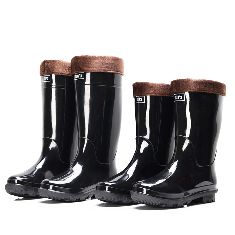 Rain shoes Male Garnished rain boots High cylinder Short-drum midcylinder warm shoes Water Shoe fishing boots Sub-shoe Boots Single Shoes