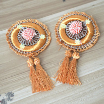 Bamboo Curtain Accessories High-end Bronzed gold appliquing with large flower decoration