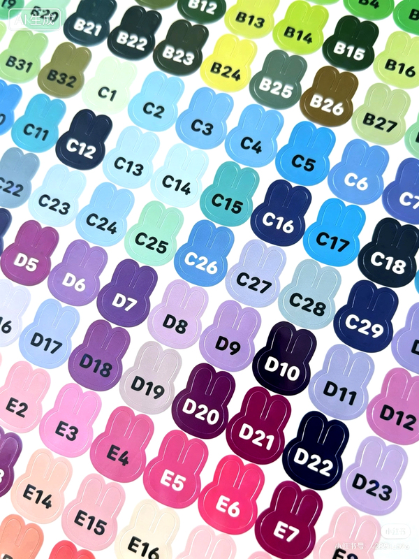 Rabbit Color Card Stickers, Bead Color Number Labels, DIY Classification Markers, Non-Adhesive Stickers Rabbit Color Card Stickers, Bead Color Number Labels, DIY Classification Markers, Non-Adhesive Stickers