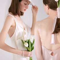 Not JUST Pajama true silk sleeping dress Female Silk Lace Pendant With Nepotism Pyjamas Wedding Birthday Gift