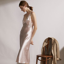 notjustpajama Christmas Day Gift Silk Nightdress Female 22 Mummi Mulberry Silk Sling Dress Home Clothes